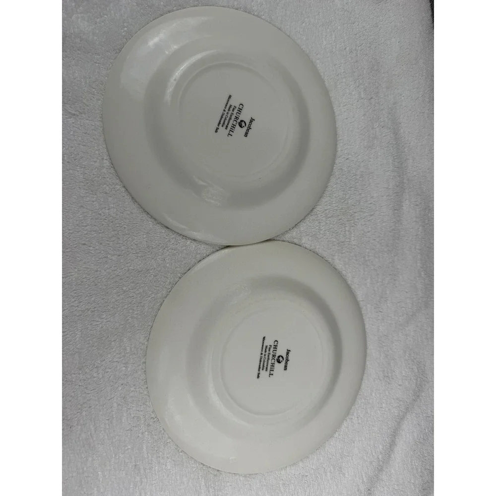Churchill Jacobean Salad Plates Set of 2 Floral Chintz fine Earthenware 8 Inch